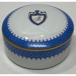 Woodmere China White House Collection Thomas Jefferson Small Porcelain Box 4”